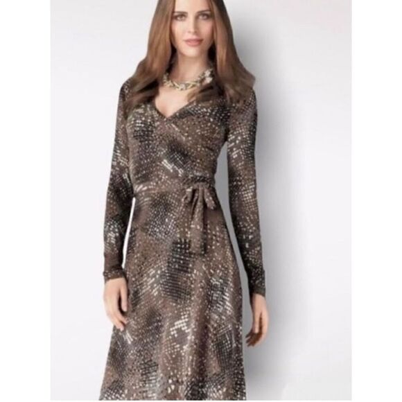 CAbi #658 Dappled Dots Normcore, Career Faux Wrap Dress Size M - Picture 1 of 16